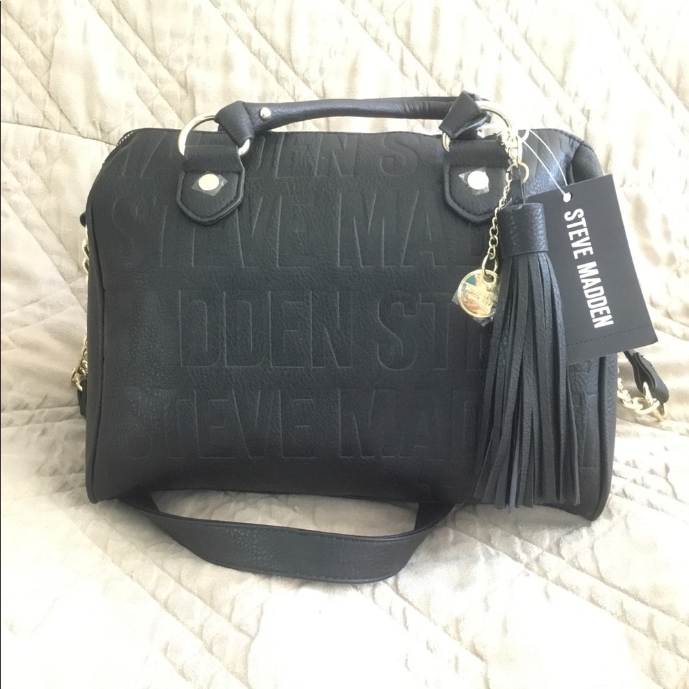 NWT, Gorgeous Steve Madden Satchel, Black In Color - Picture 2 of 8